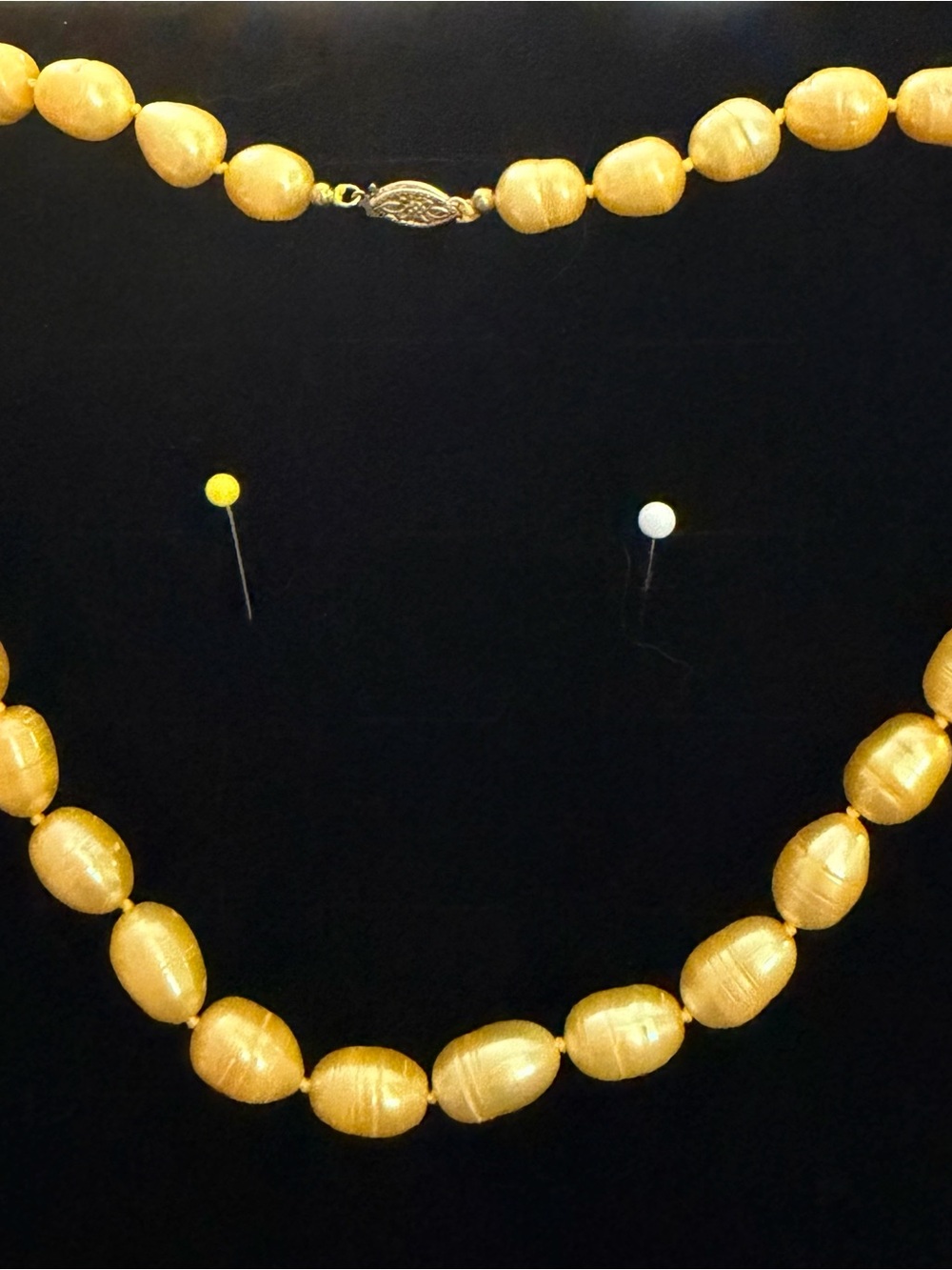 14K Gold Clasp Golden Yellow Freshwater Pearl Necklace Statement Baroque